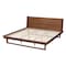 Baxton Studio Macayle Mid-Century Modern Ash Walnut Finished Wood Queen Size Platform Bed 227-12429-ZORO - alternate 3